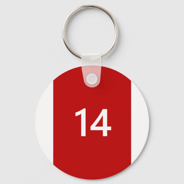 Porte-clés Légendaire n° 14 en rouge et blanc (Recto)