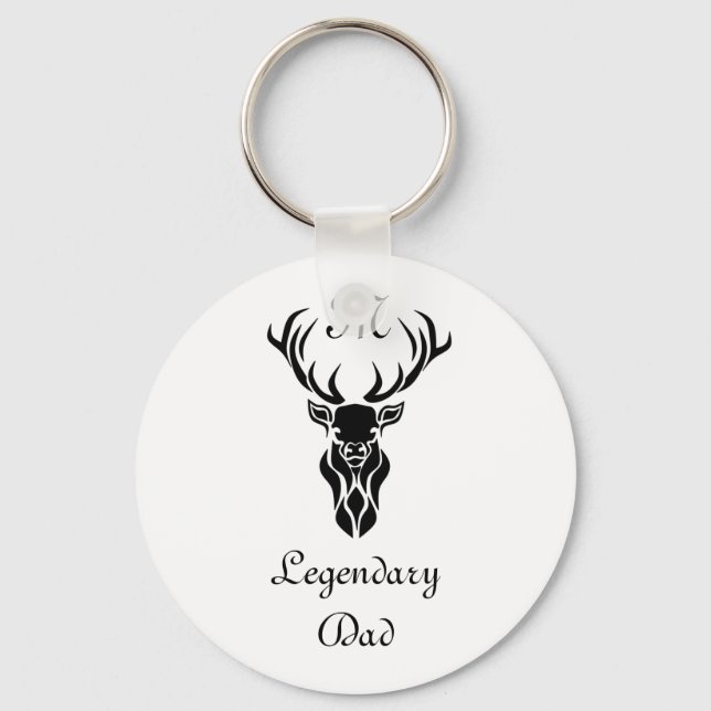 Porte-clés Légendaire Papa White Tail Cerf Black Silhouette (Recto)