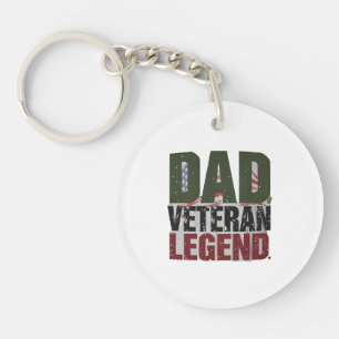 Porte-clés légendaire vétéran papa – Cadeau person