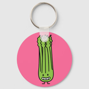 Porte-clés Légume heureux de fibre de vert de groupe de tige