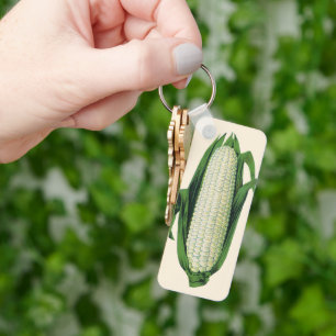 Porte-clés Légumes vintages de la nourriture Maïs blanc sur l