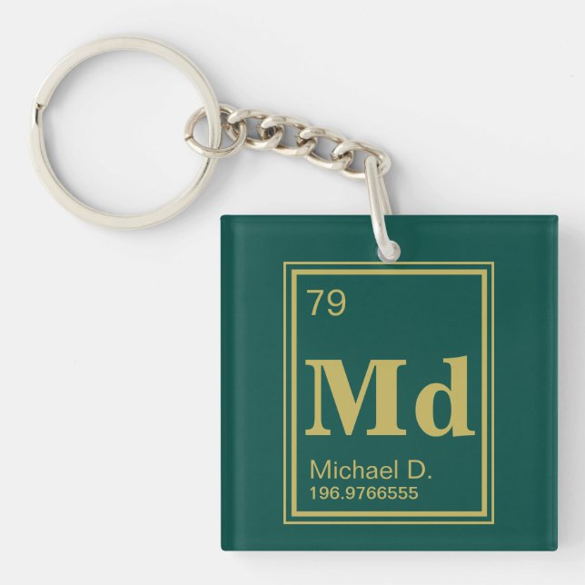 Porte-clés L'élément de vous ! Or nommé fait sur commande (Devant)