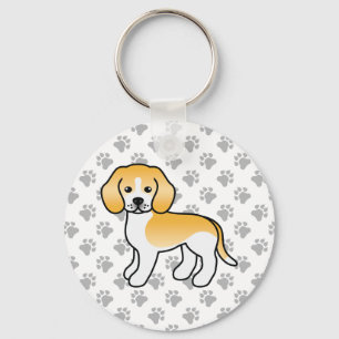 Porte-clés Lemon And White Beagle Cute Dog & Paws