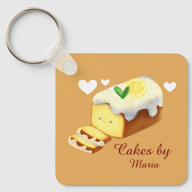 Porte-clés Lemon Loaf Cake Bread With Icing (Recto)