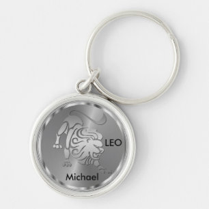 Porte-clés Leo d'argent ♌ le lion - Signe zodiaque