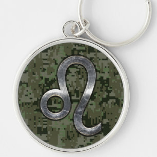 Porte-clés Léo Zodiac Sign on Green Digital Camo