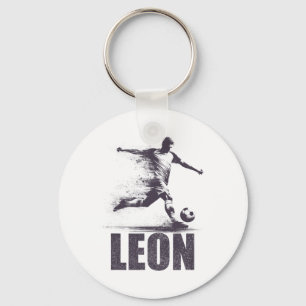 Porte-clés Leon Soccer Boys Personnalisé Prénom Leon