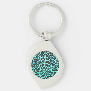 Porte-clés Léopard noir et Turquoise