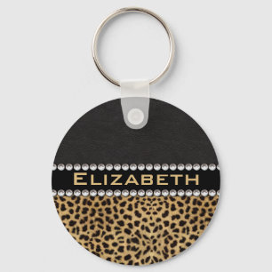 Porte-clés Léopard Spot Rhinestone Diamants Monogramme PHOTO