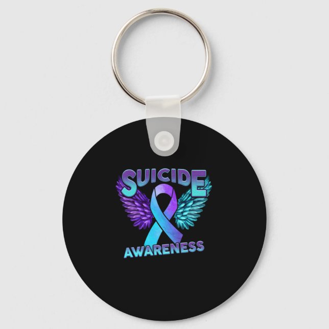 Porte-clés Les Ailes De Sensibilisation Au Suicide Et Le Suic (Recto)