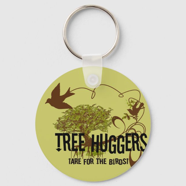 Porte-clés Les amoureux des arbres sont pour les oiseaux (Recto)