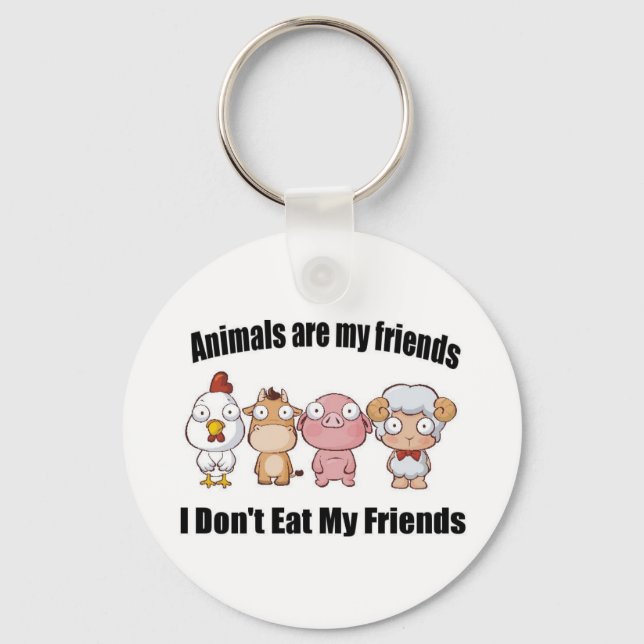 Porte-clés Les animaux sont mes amis (Recto)