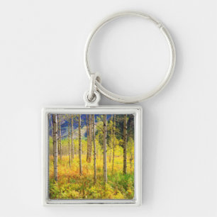 Porte-clés Les arbres d'Aspen à l'automne dans les Rocheuses