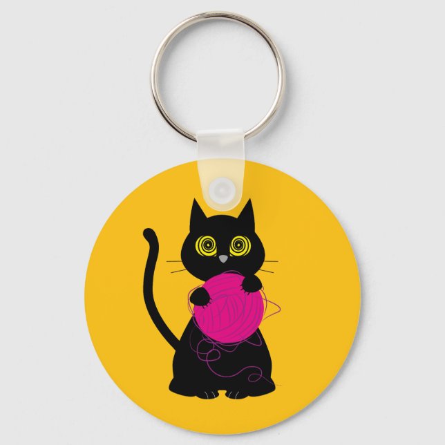 Porte-clés LES BONNIERS ! Bague à touches - Tricot + Kitty 🧶 (Recto)