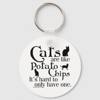 Porte-clés Les chats sont comme des chips...
