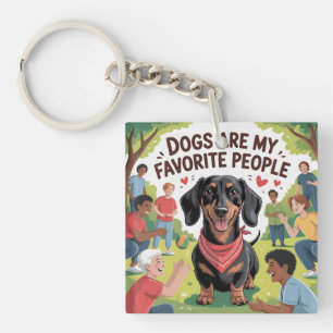 Porte-clés Les chiens sont mes personnes préférées