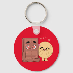 Porte-clés Les Couples Choco Et Pancake Aiment La Valentine Q