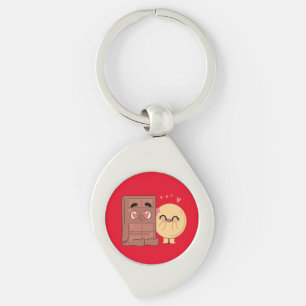 Porte-clés Les Couples Choco Et Pancake Aiment La Valentine Q