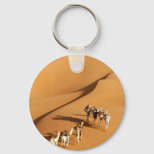 Porte-clés Les déserts Marche touareg avec chameaux