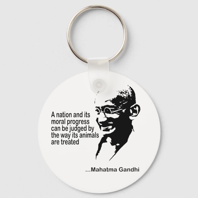 Porte-clés Les droits des animaux du Mahatma Gandhi (Recto)