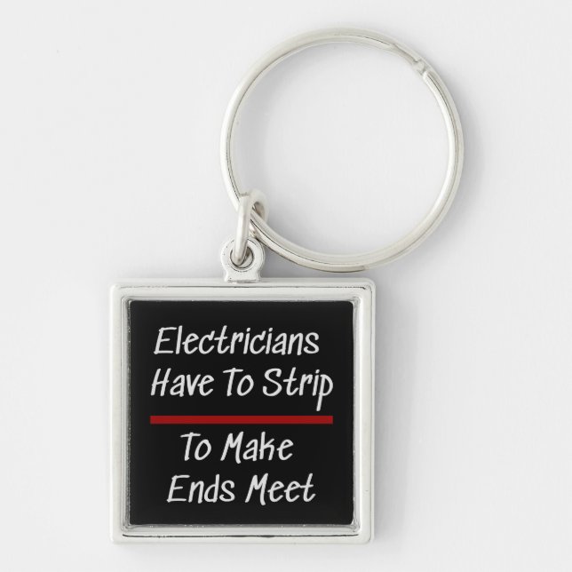 Porte-clés Les électriciens plaisantent Funny Humour de nouve (Devant)
