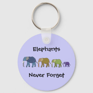 Porte-clés Les éléphants n'oublient jamais le porte - clé