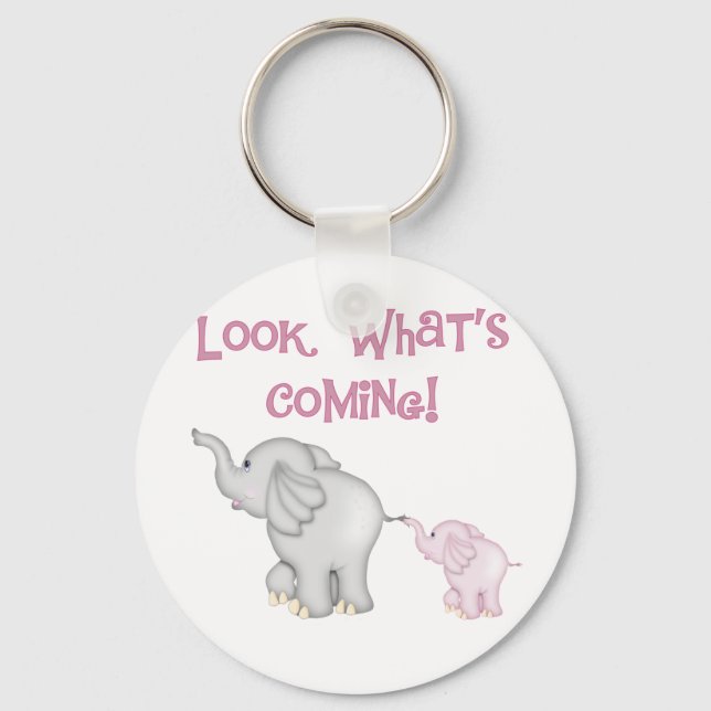 Porte-clés Les éléphants roses regardent ce qui arrive (Recto)
