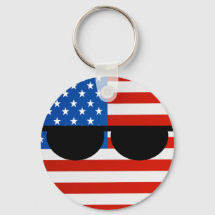 Porte-clés Les Etats-Unis Geeky tendants drôles Countryball
