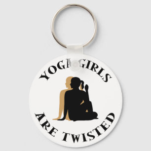 Porte-clés Les filles de yoga sont cadeau tordu