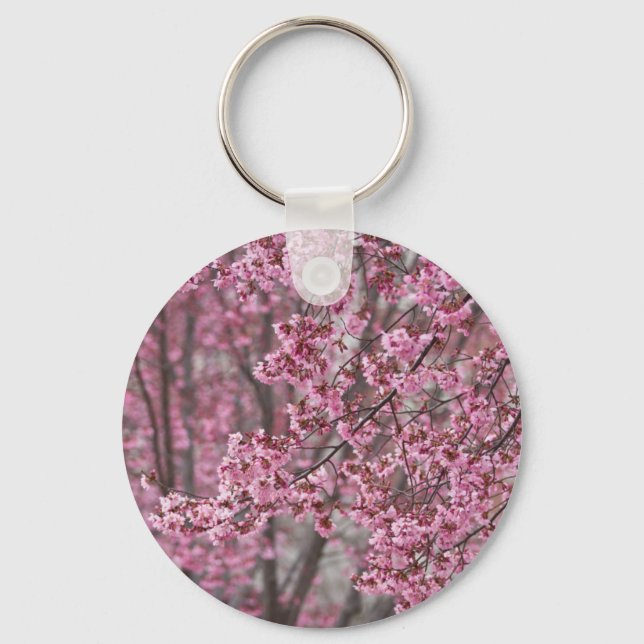 Porte-clés Les fleurs de cerisiers Sakura sont roses (Recto)