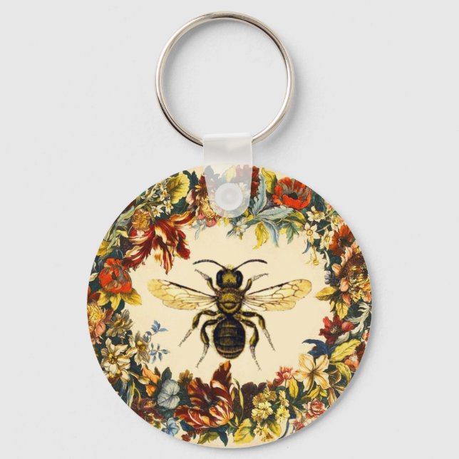 PORTE-CLÉS LES FLEURS DU PRINTEMPS MIEL BEE / BEEKEEPER (Recto)