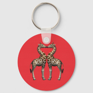 Porte-clés Les girafes amoureuses
