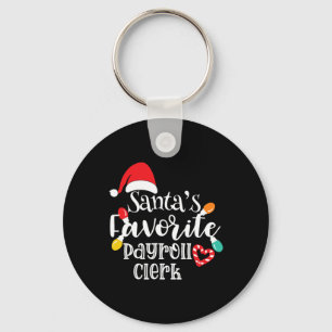 Porte-clés Les lumières de Noël du commis de paie préféré du