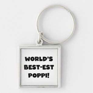 Porte-clés Les meilleurs cadeaux Poppi Black Text du monde