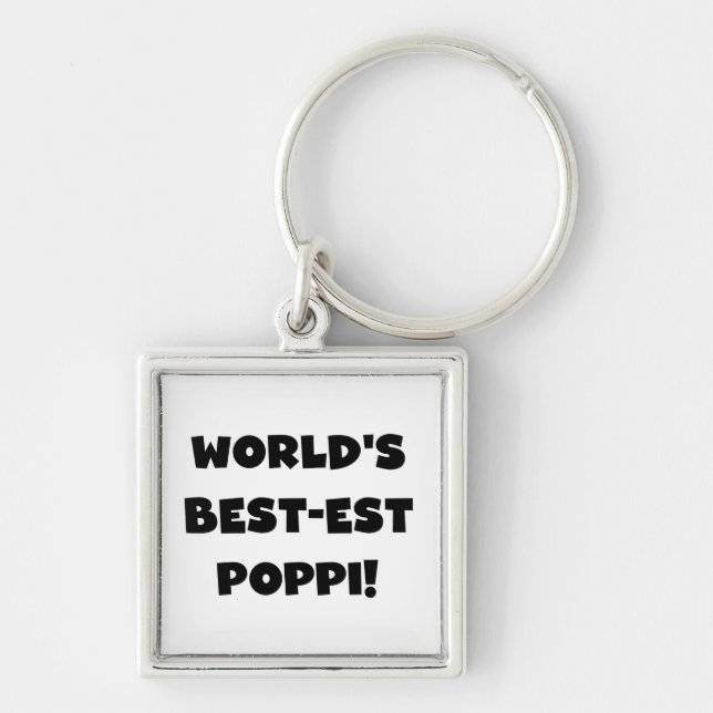 Porte-clés Les meilleurs cadeaux Poppi Black Text du monde (Devant)