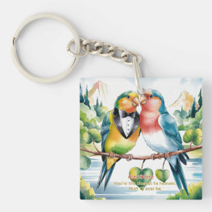 Porte-clés Les oiseaux mignons Saint Valentin