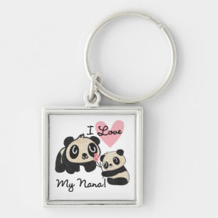Porte-clés Les pandas I aiment ma Nana