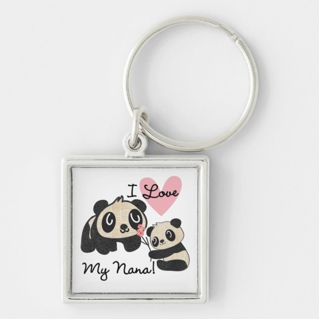 Porte-clés Les pandas I aiment ma Nana (Devant)
