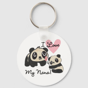 Porte-clés Les pandas I aiment ma Nana