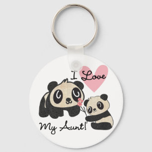 Porte-clés Les pandas I aiment ma tante