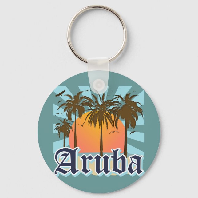 Porte-clés Les plages d'Aruba coucher de soleil (Recto)