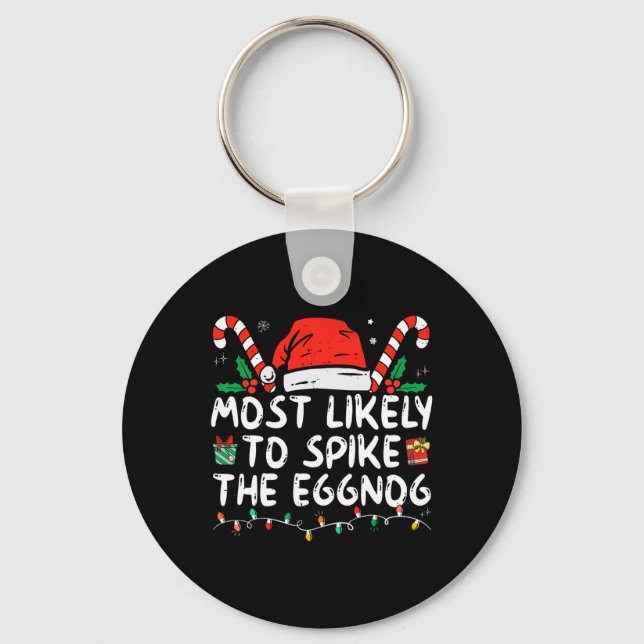 Porte-clés Les Plus Susceptibles D'Araigner La Famille Eggnog (Recto)