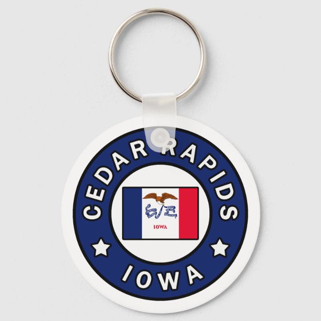 Porte-clés Les rapides de cèdre Iowa (Recto)