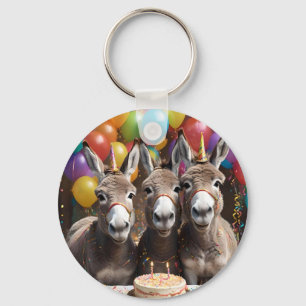 Porte-clés Les Triplés D'Âne Fêtent Leur Anniversaire,
