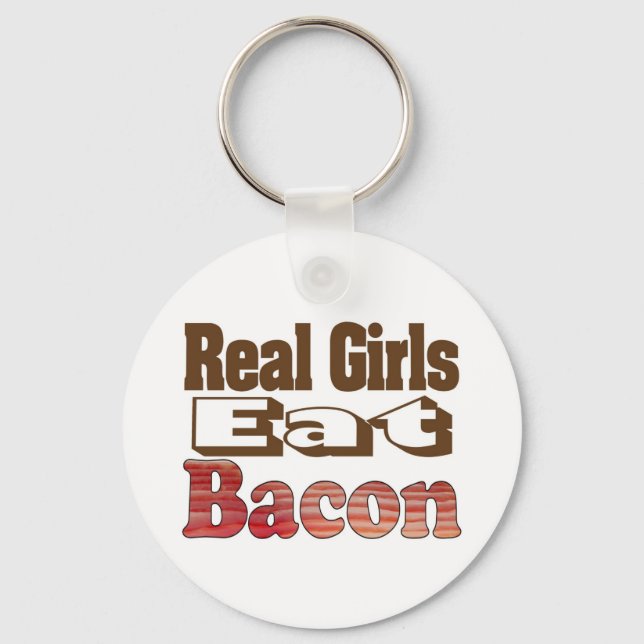 Porte-clés Les vraies filles mangent Bacon (Recto)