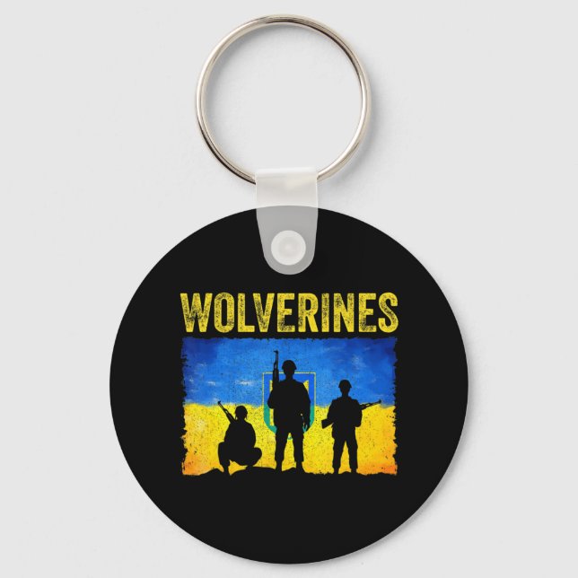 Porte-clés Les Wolverines soutiennent l'Ukraine (Recto)