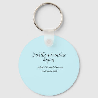 Porte-clés lets the adventure begins bridal shower add name d