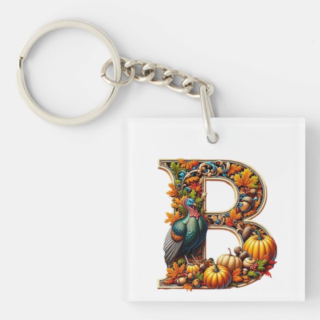 Porte-clés Letter B in Thanksgiving style (Devant)