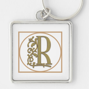 Porte-clés LETTER R MONOGRAM Beautiful Wedding New Home Gift