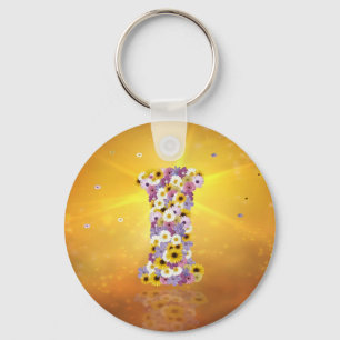 Porte-clés Lettre à fleurs I